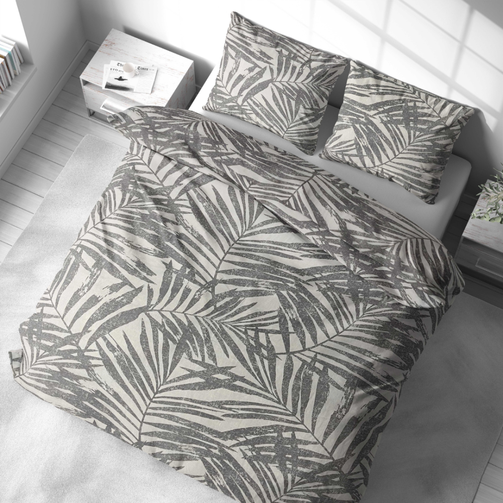 Pussilakanasetti „Palm Drift“. Pussilakanasetti 140x200, 140x200 cm, 160x200 cm, 200x200 cm, 200x220 cm, 220x240 cm