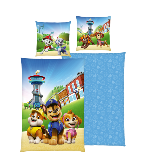 Pussilakanasetti „Paw Patrol Blue“. Puuvilla pussilakanasetti