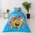 Pussilakanasetti „SpongeBob SquarePants“. Puuvilla pussilakanasetti, 135x200 cm. Vaaleansininen pussilakanasetti, jossa on paavo pesusieni, patrik, sandy, herra rapu ja jalmari. Pussilakanasetti „SpongeBob SquarePants“. Puuvilla pussilakanasetti, 135x200 cm. Vaaleansininen pussilakanasetti, jossa on paavo pesusieni, patrik, sandy, herra rapu ja jalmari.