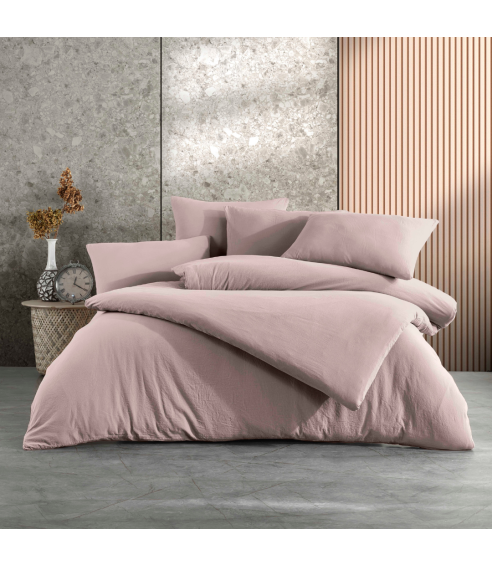 Pussilakanasetti „Taupe Stone Washed“. Puuvilla pussilakanasetti