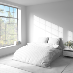 Pussilakanasetti „White Stripes“. Valkoinen pussilakanasetti, 140x200 cm, 150x210 cm, 160x200 cm, 180x200 cm, 200x200 cm, 200x220 cm