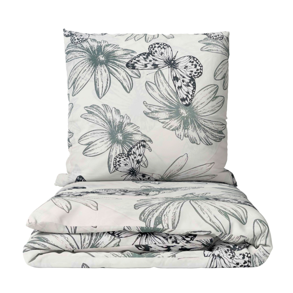 Pussilakanasetti „Wildflower“. Pussilakanasetti 140x200, 140x200 cm, 150x200 cm, 160x200 cm, 180x200 cm, 200x200 cm, 200x220 cm