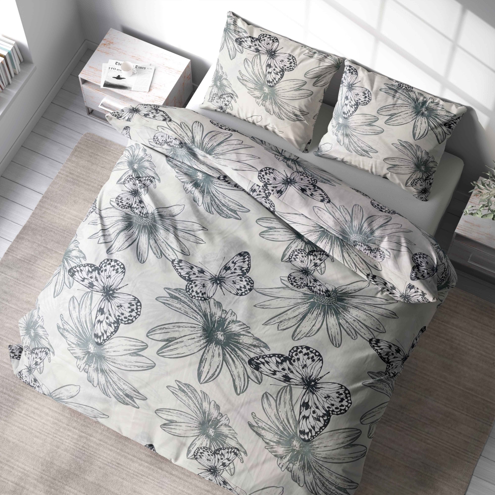 Pussilakanasetti „Wildflower“. Pussilakanasetti 140x200, 140x200 cm, 150x200 cm, 160x200 cm, 180x200 cm, 200x200 cm, 200x220 cm