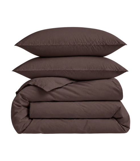 Percale pussilakanasetti „Brown Percale“. Percale pussilakanasetti