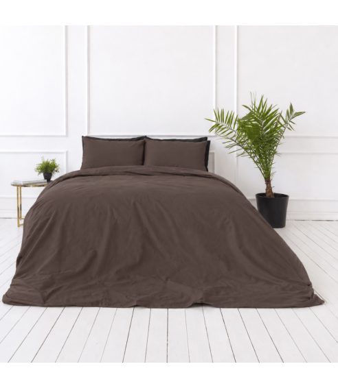 Percale pussilakanasetti „Brown Percale“. Percale pussilakanasetti