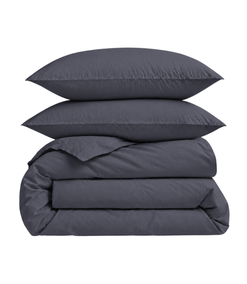 Percale pussilakanasetti „Dark Grey Percale“. Percale pussilakanasetti