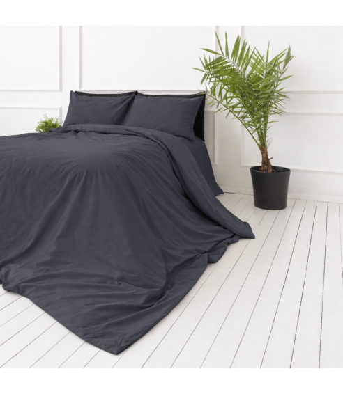 Percale pussilakanasetti „Dark Grey Percale“. Percale pussilakanasetti