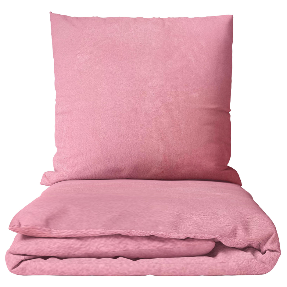 Plyysi pussilakanat „Minky Rose Solid“. Pussilakanasetti 200x220, 200x220 cm. Herkän vaaleanpunainen vuodevaatesetti