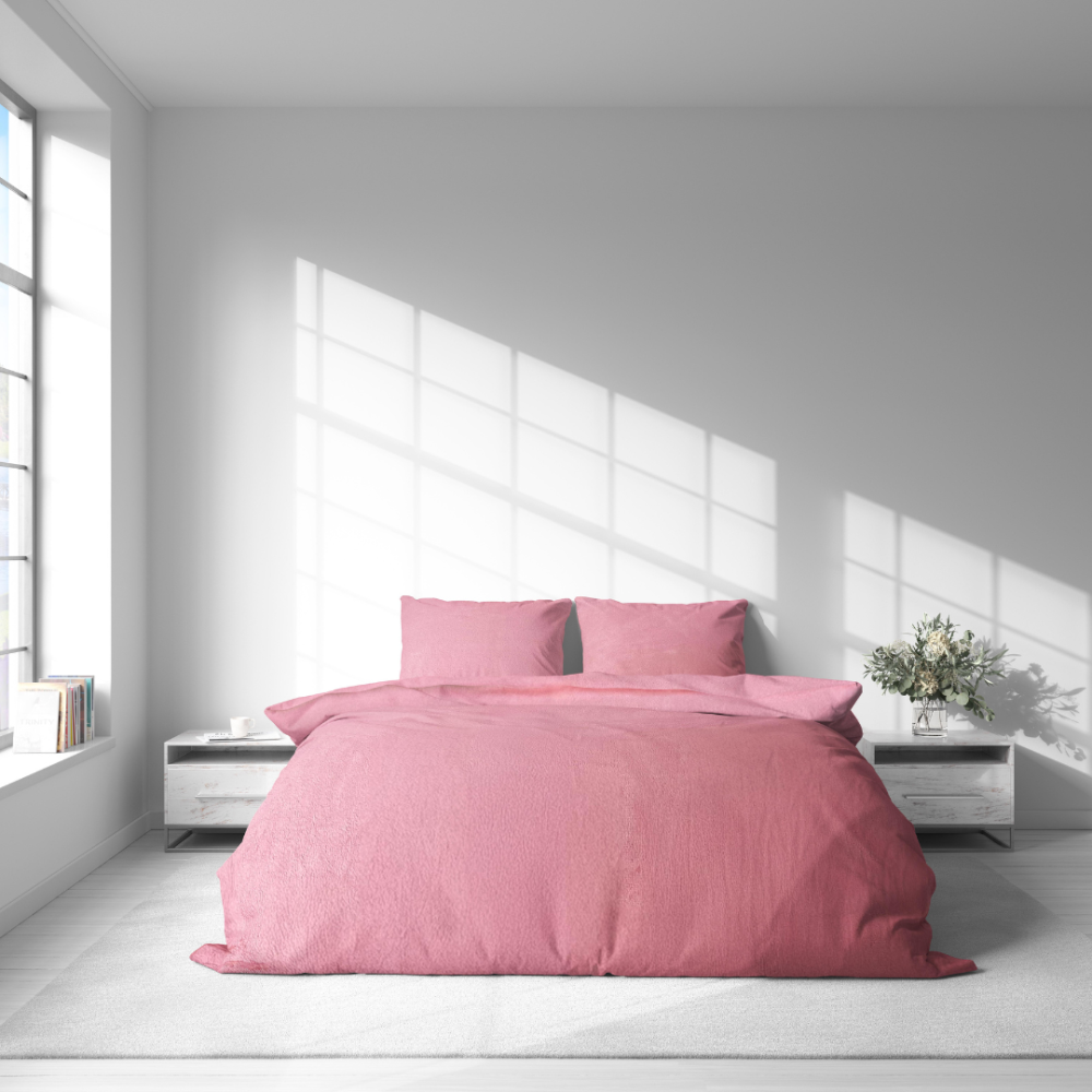 Plyysi pussilakanat „Minky Rose Solid“. Pussilakanasetti 200x220, 200x220 cm. Vaaleanpunainen vuodevaate hienolla puuterisävyllä