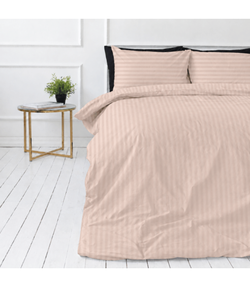 Tyynyliina „Classic Coffee Stripe Sateen Pillowcase“. Tyynynpäälliset 50x70