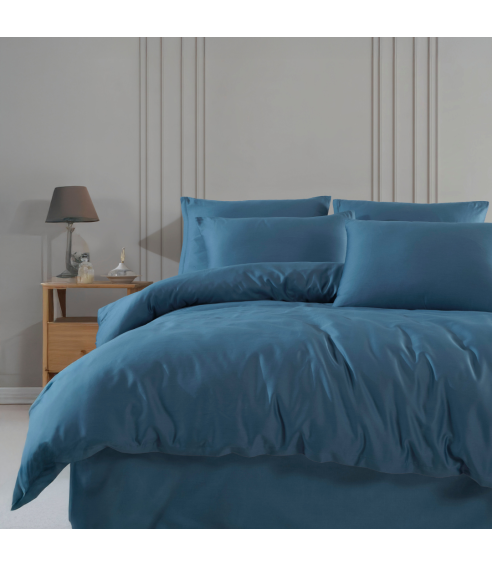 Premium satiinipussilakanasetti „Blue stone“. Satiinipussilakanasetti