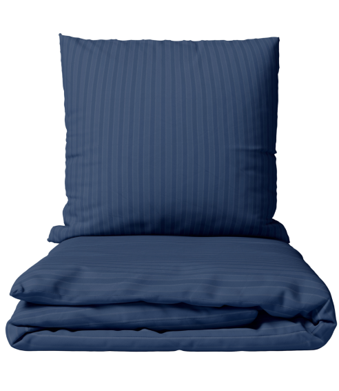 Premium satiinipussilakanasetti „Blue Stripe Satin“. Satiinipussilakanasetti