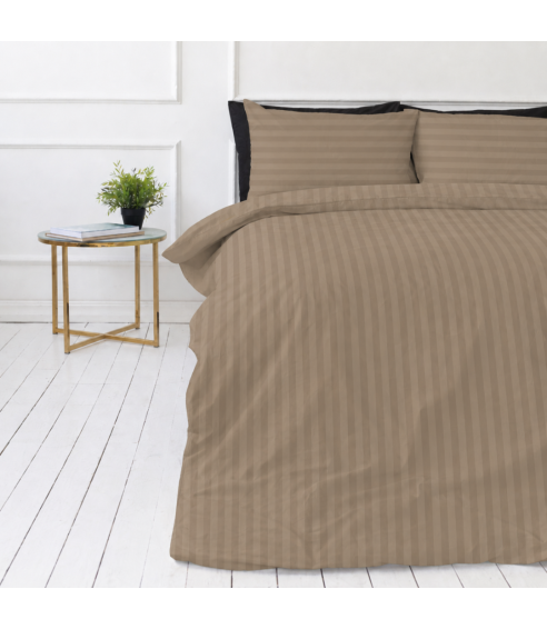 Premium satiinipussilakanasetti „Brandy Stripe Sateen“. Satiinipussilakanasetti