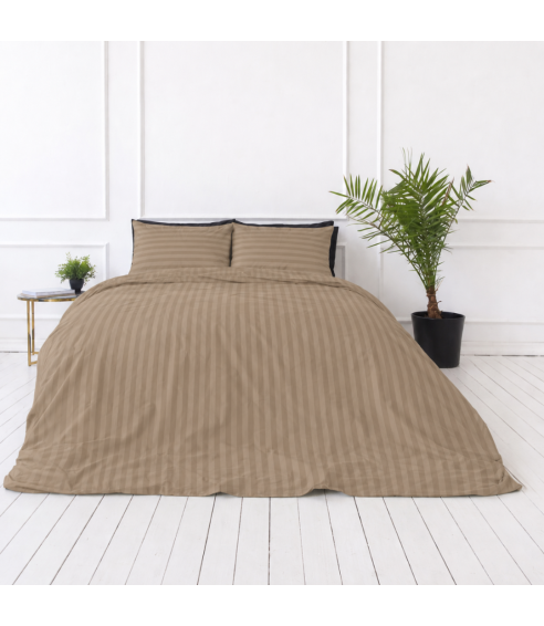 Premium satiinipussilakanasetti „Brandy Stripe Sateen“. Satiinipussilakanasetti