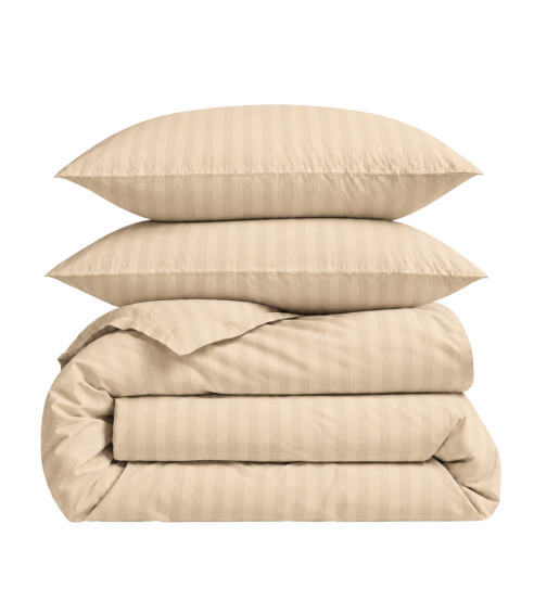 Premium satiinipussilakanasetti „Champagne Stripe Sateen“. Satiinipussilakanasetti