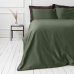 Premium satiinipussilakanasetti „Dark green“. Satiinipussilakanasetti, 140x200 cm, 200x200 cm, 200x220 cm