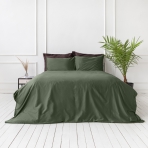 Premium satiinipussilakanasetti „Dark green“. Satiinipussilakanasetti, 140x200 cm, 200x200 cm, 200x220 cm