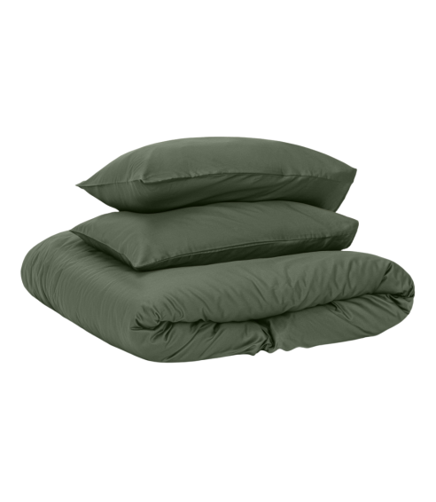 Premium satiinipussilakanasetti „Dark green“. Satiinipussilakanasetti