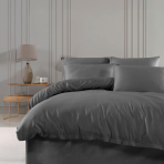 Premium satiinipussilakanasetti „Dark Grey satin“. Satiinipussilakanasetti, 140x200 cm, 200x200 cm, 200x220 cm