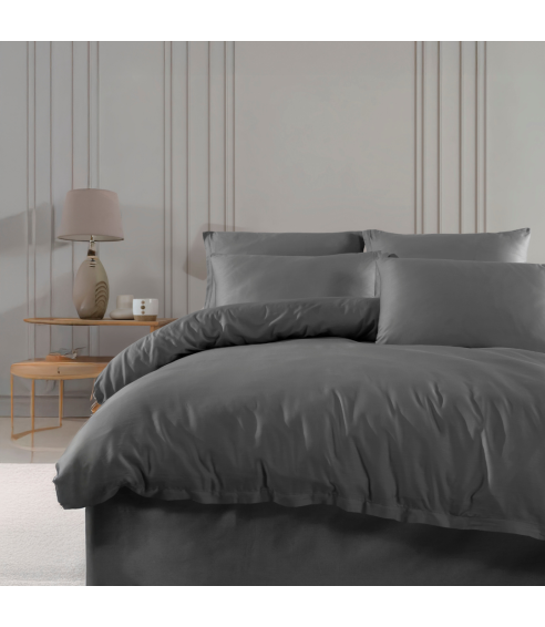 Premium satiinipussilakanasetti „Dark Grey satin“. Satiinipussilakanasetti