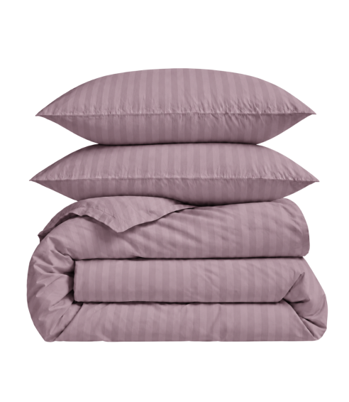Premium satiinipussilakanasetti „Grape Stripe Sateen“. Satiinipussilakanasetti