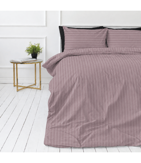 Premium satiinipussilakanasetti „Grape Stripe Sateen“. Satiinipussilakanasetti