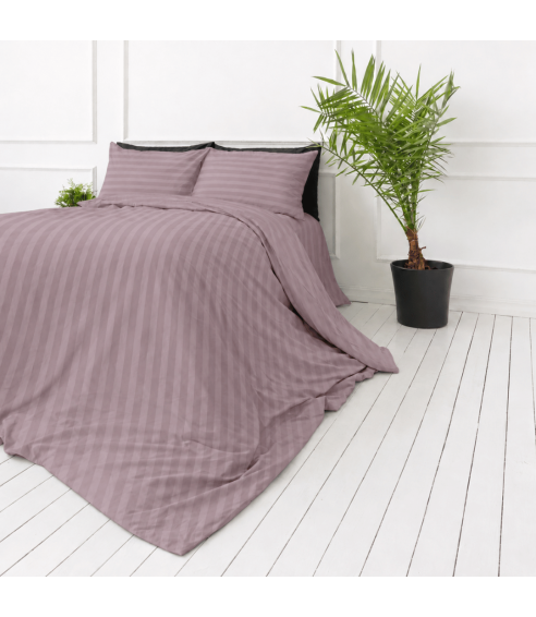 Premium satiinipussilakanasetti „Grape Stripe Sateen“. Satiinipussilakanasetti