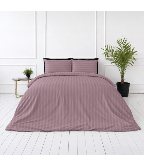 Premium satiinipussilakanasetti „Grape Stripe Sateen“. Satiinipussilakanasetti