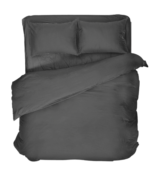 Premium satiinipussilakanasetti „Graphite Satin“. Satiinipussilakanasetti