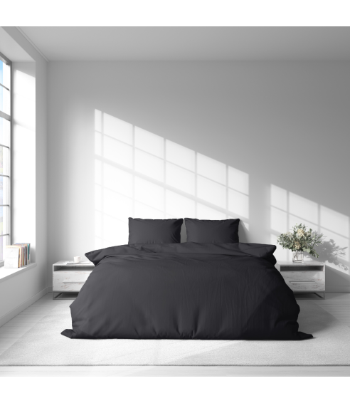 Premium satiinipussilakanasetti „Graphite Satin“. Satiinipussilakanasetti