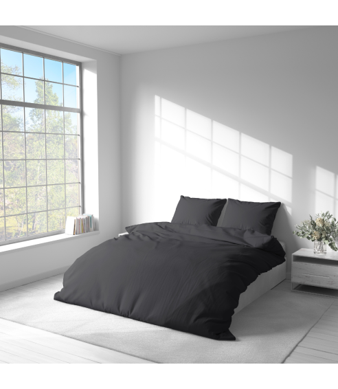 Premium satiinipussilakanasetti „Graphite Satin“. Satiinipussilakanasetti