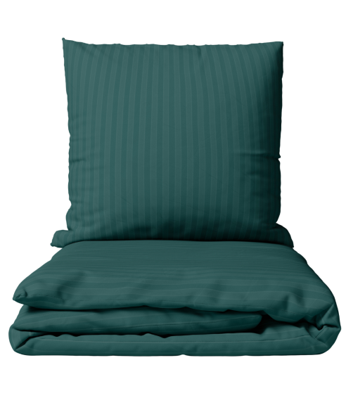 Premium satiinipussilakanasetti „Green Stripe Satin“. Satiinipussilakanasetti