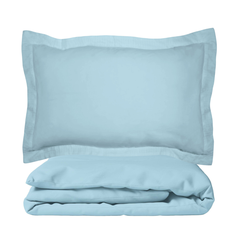 Premium satiinipussilakanasetti „Ice blue“. Satiinipussilakanasetti, 200x200 cm, 200x220 cm