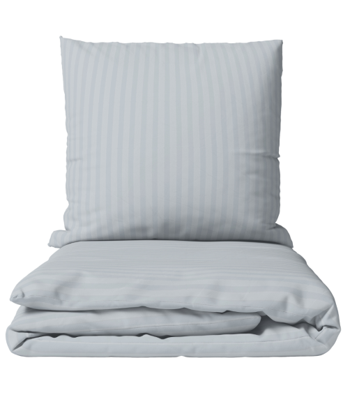 Premium satiinipussilakanasetti „Light Gray Stripe Satin“. Satiinipussilakanasetti