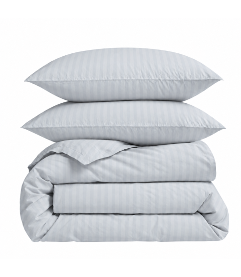 Premium satiinipussilakanasetti „Light Gray Stripe Satin“. Satiinipussilakanasetti