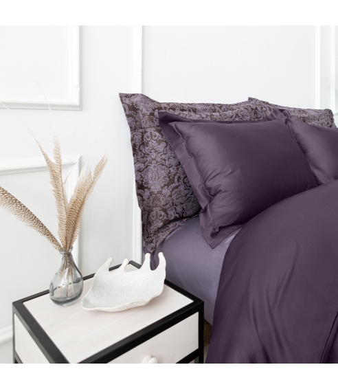 Premium satiinipussilakanasetti „Mauve“. Satiinipussilakanasetti