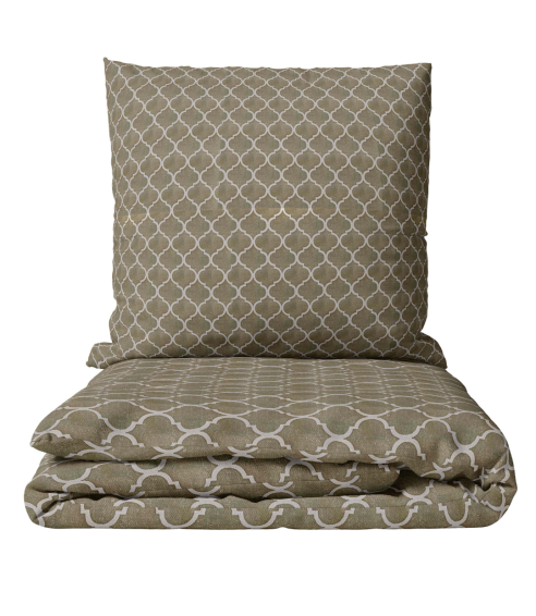 Premium satiinipussilakanasetti „Morocco forest grey“. Satiinipussilakanasetti