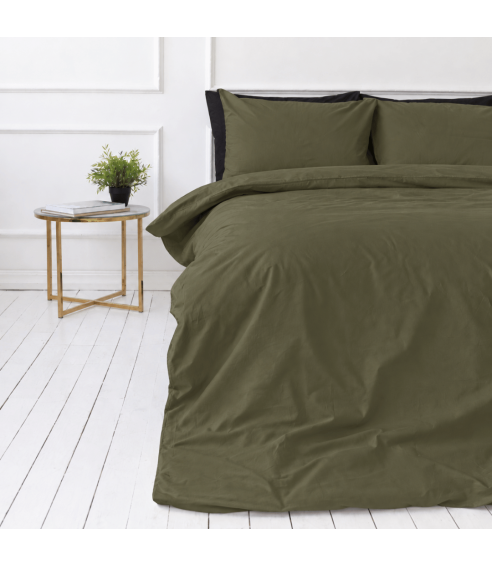 Premium satiinipussilakanasetti „Moss Green sateen“. Satiinipussilakanasetti