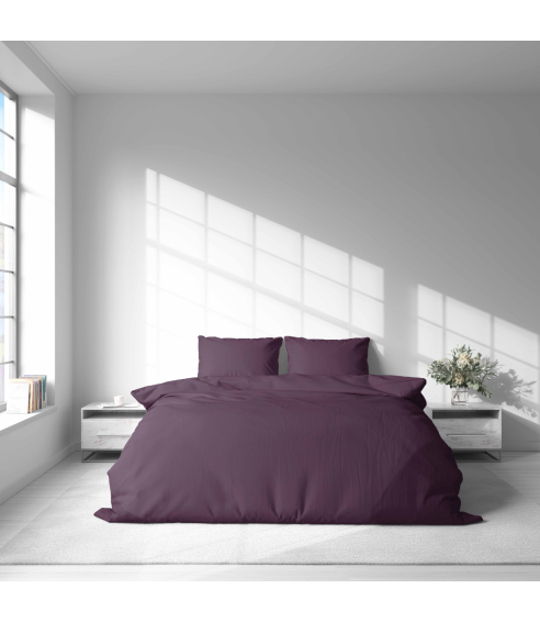 Premium satiinipussilakanasetti „Plum glow“. Satiinipussilakanasetti