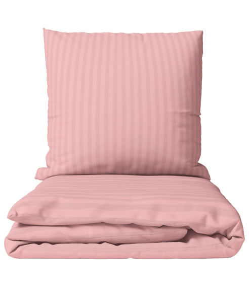 Premium satiinipussilakanasetti „Seashell Pink Stripe Sateen“. Satiinipussilakanasetti