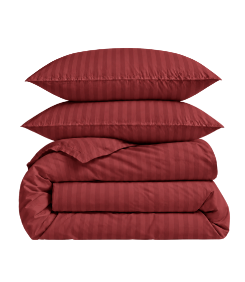 Premium satiinipussilakanasetti „Sun-dried Tomato Stripe Sateen“. Satiinipussilakanasetti