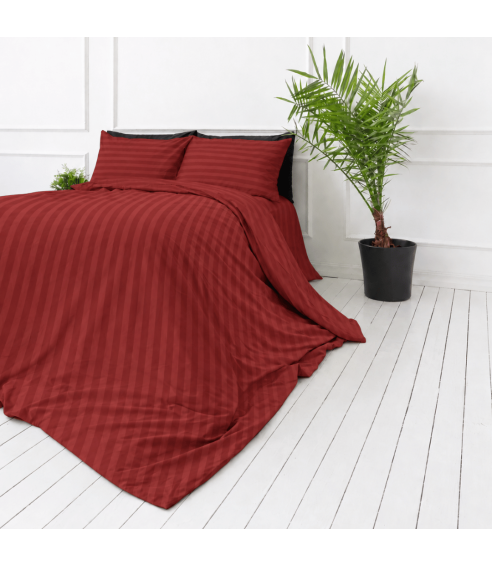 Premium satiinipussilakanasetti „Sun-dried Tomato Stripe Sateen“. Satiinipussilakanasetti