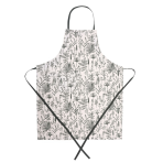 Esiliina „Ralph apron“. Esiliinat. Vaalea esiliina harmaanvihreällä kasviaiheisella kuviolla Esiliina „Ralph apron“. Esiliinat. Vaalea esiliina harmaanvihreällä kasviaiheisella kuviolla