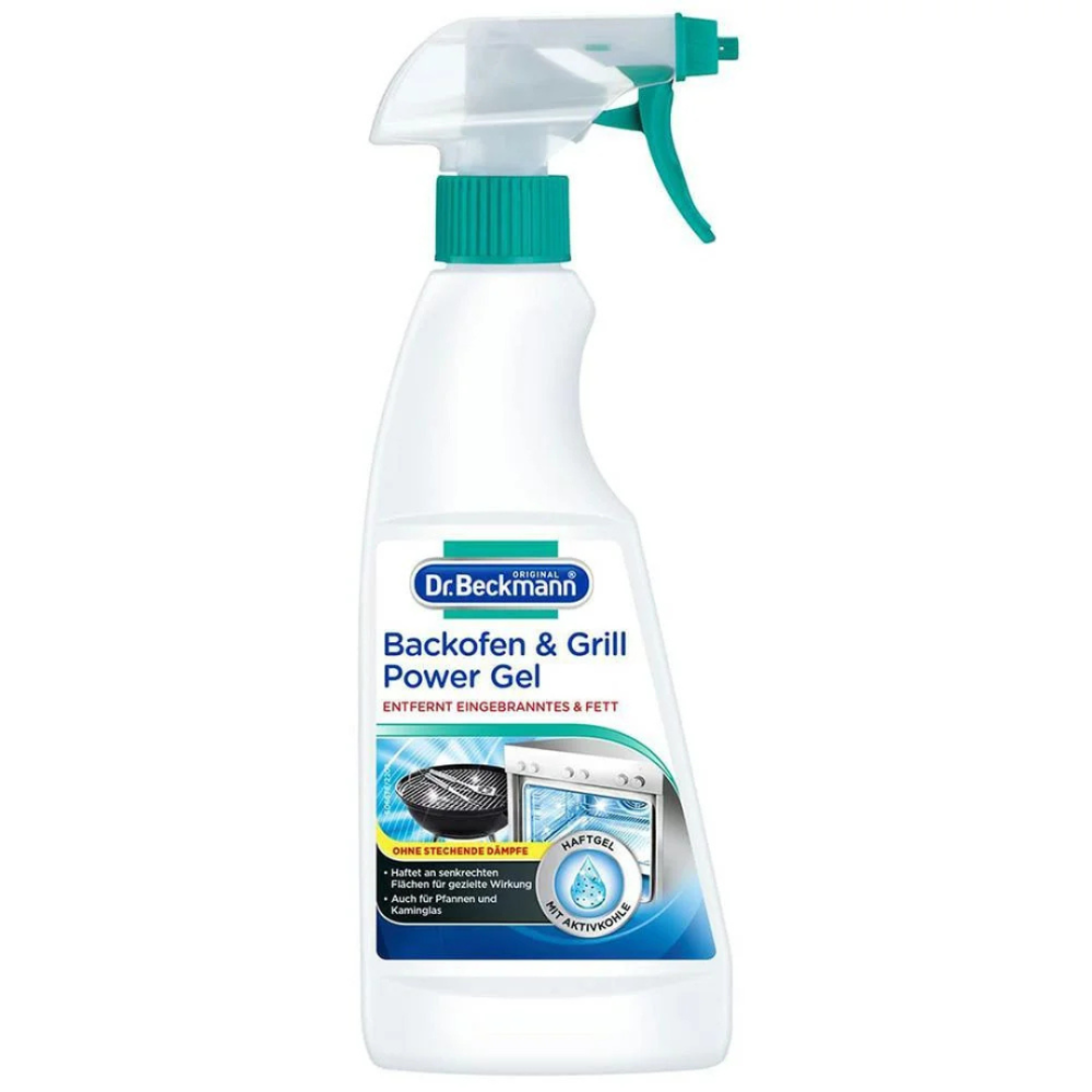 Uunin ja grillin rasvanpoistoaine „Oven and grill cleaner Dr.Beckmann“. Puhdistusaineet