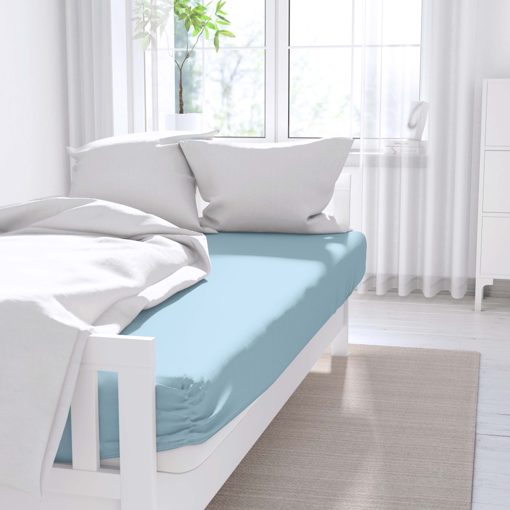 Satiinialuslakana „Ice blue“. Aluslakana