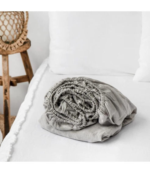 Satininė paklodė su guma „Classic grey“. Muotoonommeltu lakana
