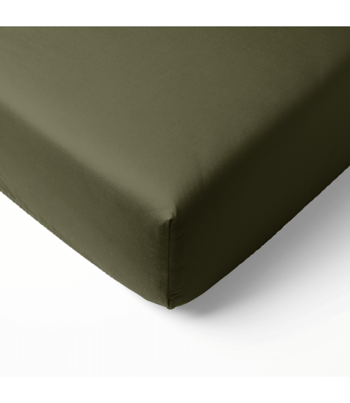 Satiini muotoonommeltu lakana „Moss Green Sateen“. Muotoonommeltu lakana 90x200