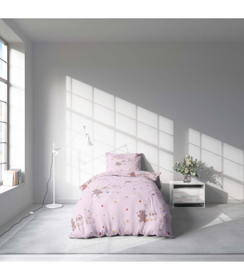 Premium satiinipussilakanasetti „Dreamy Dots“. Satiinipussilakanasetti