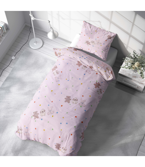 Premium satiinipussilakanasetti „Dreamy Dots“. Satiinipussilakanasetti