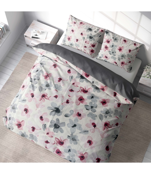 Premium satiinipussilakanasetti „Floral“. Satiinipussilakanasetti